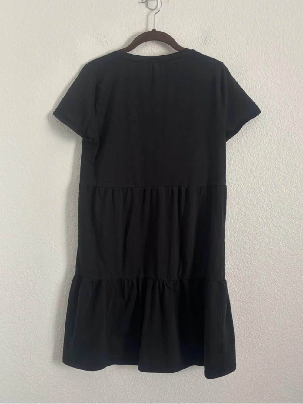 J. Crew Women's Size Small Black Short Sleeve Tiered Mini Dress